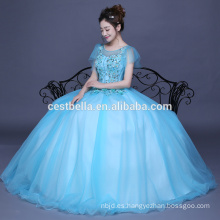 Ruffles Quinceanera Vestidos Vestido de Baile Azul vestido de noche vestido de baile